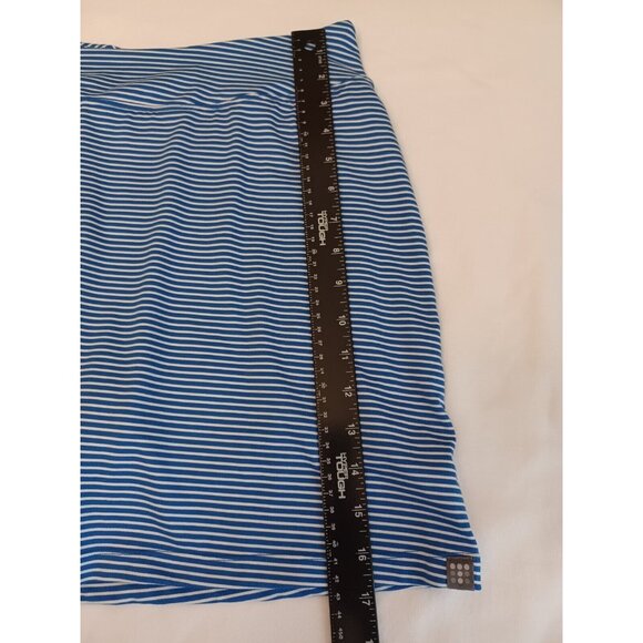 Title Nine Skort Skirt Womens Sz L Blue Striped Buttah Golf Tennis Pickleball - Picture 3 of 9